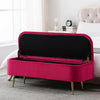 VELVET STORAGE OTTOMAN BENCH POUFFE FOOTREST BEDROOM LIVINGROOM SEAT