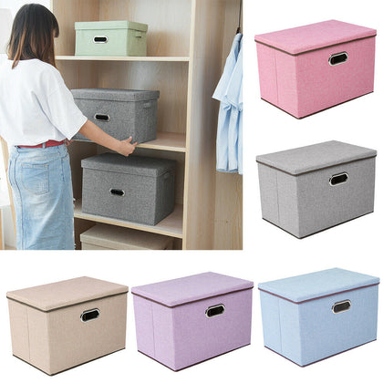 Foldable Fabric Storage Box with lid Drawer Toys/Books/Clothes Shelving Organise