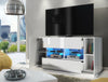 Tall White Modern High Gloss &Matt TV Unit Stand Cabinet 160cm +LED Lights Sar01