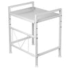 White 2Tier Microwave Oven Rack Stand Shelf Stainless Steel Kitchen Organizer~UK