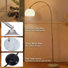 Chic Curved Dome Lampshade Arched Floor Lamp Adjustable Pedal Switch Living Room