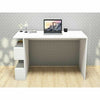 White Large Gaming Computer Desk With Bookshelf Study PC Writing Table Laptop