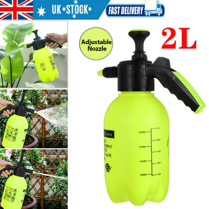 2L Garden Hand Pump Sprayer – Portable Pressure Spray Bottle Water Weed Killer