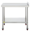 Stainless Steel Work Prep Table Kitchen Work Table 24x15in w/ 4 Casters