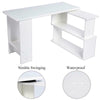 White L-Shaped Corner Computer Desk Workstation PC Laptop Table with Bookshelves