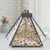 Nordic Pet Teepee Tent Cat Dog Cushioned Bed House Fabric Folding Cushion Tents