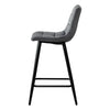 2 Pcs Grey Velvet Bar Stools Breakfast Stool Kitchen Pub Chairs 65 cm seat High