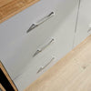 Wide Chest of 6 Drawers Grey Bedroom Storage Drawers Metal Runners