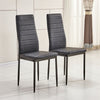 4pcs Black Faux Leather Dining Chairs Kitchen Dinning Room Metal Leg Padded Seat