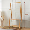 Wooden Clothes Rail Scarf Cap Hanging Garment Coat Rack Heavy Duty Rolling Stand