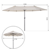 Extra Large Parasol Outdoor Garden Umbrella Sun Patio Canopy Double Lawn Shade
