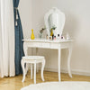 Children Dressing Table Stool Vanity Set Makeup Desk w/ Mirror & Drawer White