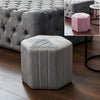 Hexagonal Stool Velvet Padded Pouffe Footstool Side Chair Living Room Bedroom