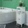 Bathroom Floor Cabinet with Drawers Wooden Storage Unit Adjustable Shelves