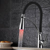 LED Kitchen Taps Pull Out Spray Basin Mixer Sink Tap Chrome Black Modern UK