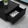 High Gloss Coffee Table With Storage Drawers RGB LED Modern Living Room Wooden