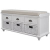 Shoe Storage Bench with 3 Drawers and 3 Rattan Baskets for Living Room Entryway