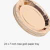 146PCS Rose Gold Foil Paper Plates Straws Cups Tableware Wedding Party Birthday