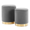 HEIDI VELVET STORAGE POUFFE FOOTREST ROUND OTTOMAN VANITY DRESSING SEAT STOOL