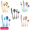4pcs Stainless Steel Cutlery Sets Rainbow Colourful Iridescent Spoon Forks Set