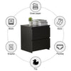 Modern Bedside Table Cabinet with 2 Drawers Nightstand Bedroom White Black NEW
