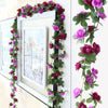 Artificial Rose Flower Floral Fake Vine Hanging Garland Party Wedding Decor Chic