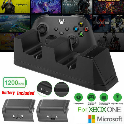 For XBox One Elite Series X/S Controller Dual Charging Station Dock+Battery Pack