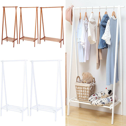 Solid Wood Coat Rack Stand Clothes Hanging Rail Rack Shelf Closet Portable Uses