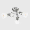 Modern Brushed Chrome 3 Way Multi Arm Flush Spiral Ceiling Spot Light Fitting