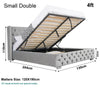 Ottoman Bed Small Double King Size Storage Gas Lift Up Velvet Bed Frame Bedroom