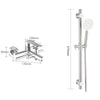 Modern Round Head Thermostatic Bar Shower Mixer Bathroom Riser Valve Taps Set UK