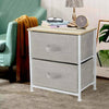 Fabric Chest of Drawers Cabinet Small Nightstand Storage Unit Bedside Table Grey