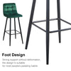 2X Green Velvet Bar Stools Breakfast Pub Chair With Footrest Modern 65 cm seat