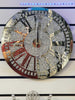 Diamond Crush Crystal Large Sparkly Mirrored Circle Wall Clock- SILVER 40x40x5cm