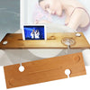 Wooden Bath Caddy Tray Bathtub Board Bath Shelf Wine Tablet Holder Light Oak