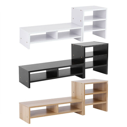 PC Laptop Screen Monitor Riser Stand Desktop Storage Organizer + 3-Layers Shelf