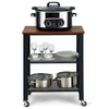 Rolling Storage Cart 3 Tiers Kitchen Serving Trolley Home Storage Unit W/ Wheels