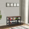 3 Tier Vintage Shoe Bench Rack Storage Shelf Shoes Display Cabinet Seat Metal