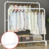 Double Clothes Rail Rack Garment Hanging Heavy Duty Organizer Coat Storage Shelf