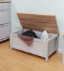Grey Oak Ottoman Storage Chest Toy Chest Blanket or Bedding Box Safety Hinge
