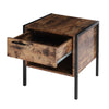 Rustic Industrial Bedside Cabinet Bedroom Lamp Table Nightstand Storage Drawer