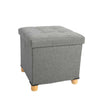 Fabric Foot Rest Stool Storage Box Chair Cube Footstool Pouf Bench with wood leg