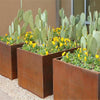 Large Corten Steel Rectangle Planter Garden Plants Pot In & Outdoor Trough Tub