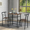 Small Table And 2 Chairs Breakfast Bar Kitchen Dining Room Furniture Set Brown