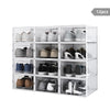 Mondeer 8/12 pcs Stackable Shoe Organiser Boxes Shoe Cabinet Transparent/Black