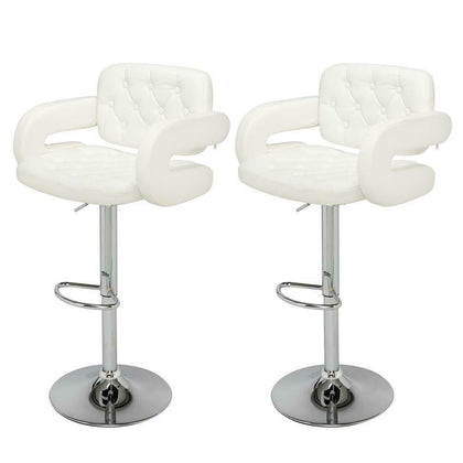 2PCS Beauty Salon Chair Barber Hairdressing Swivel Chair Kitchen Bar Stool