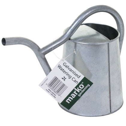 2L Galvanised Watering Can Metal Steel Indoor Outdoor Garden Plants Gardening