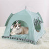 Folding Pet Tent Teepee Bed Kennel with Cushion Pad Cat Dog Puppy Cave House