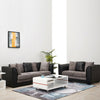 2, 3 Seater Black Grey Fabric Leather Sofa Armchair Couch with Footstool Option