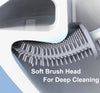 Silicone Toilet Brush With Holder Soft TPR Bathroom Set Cleaning Brush Full Set